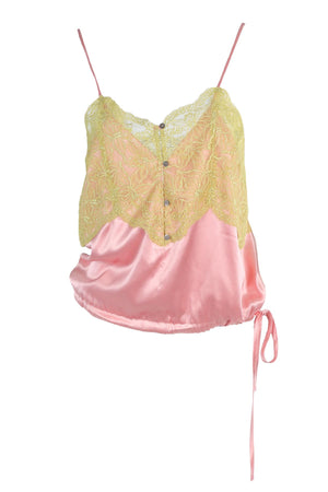 DRIES VAN NOTEN PINK SILK TOP FR 36 UK 8