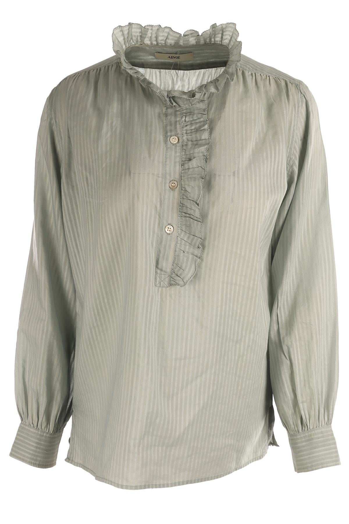 AIMÉ BLUE COTTON SHIRT FR 36 UK 8