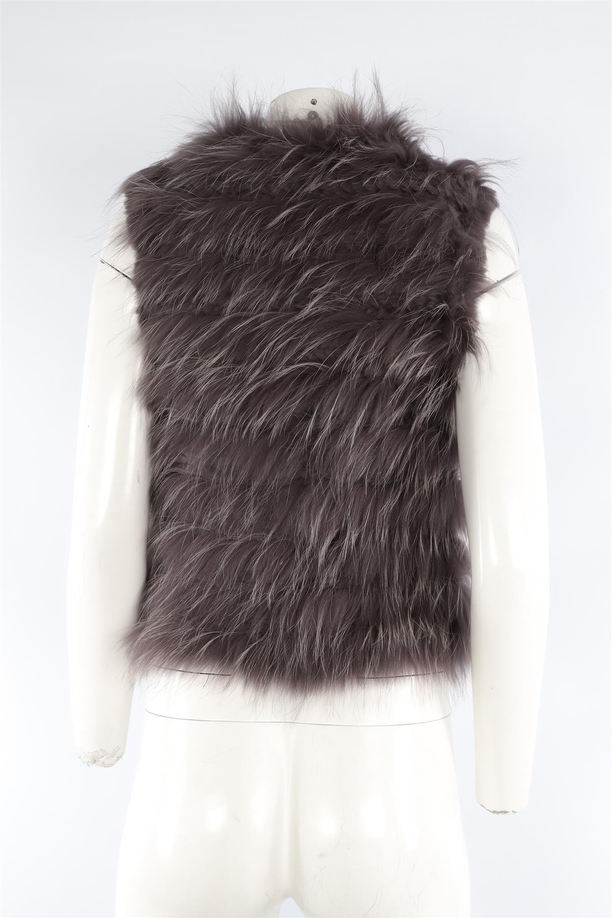 ALICE + OLIVIA GREY RABBIT FUR GILET ONE SIZE