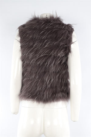 ALICE + OLIVIA GREY RABBIT FUR GILET ONE SIZE