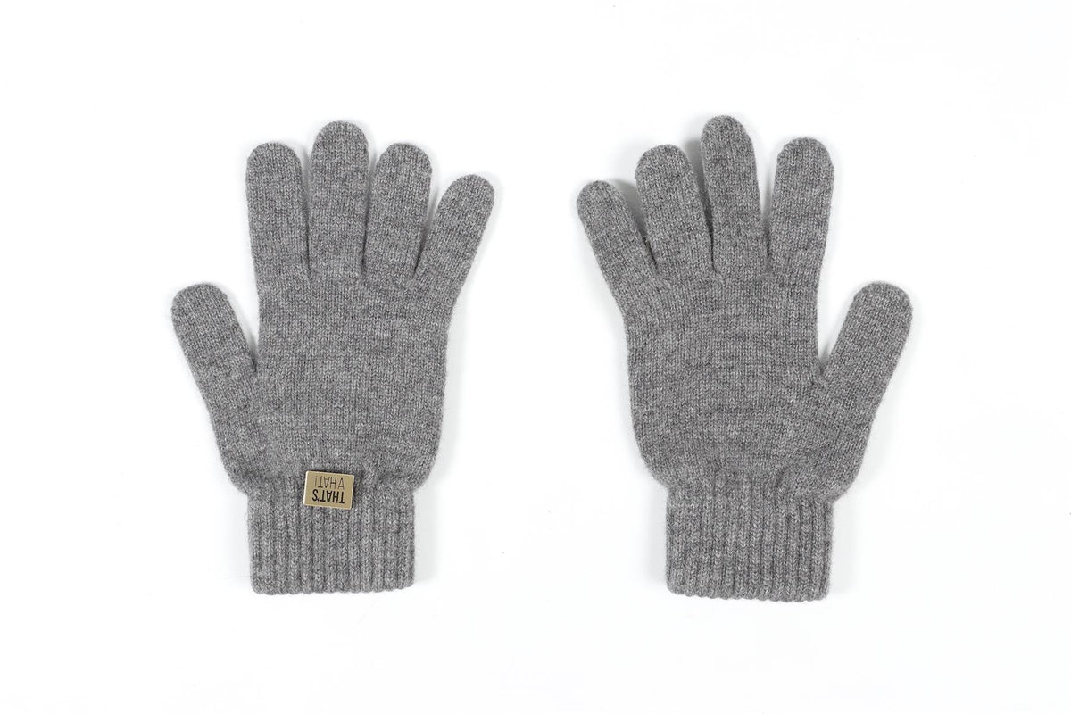 THAT'S A HAT GREY CASHMERE BLEND GLOVES XLARGE