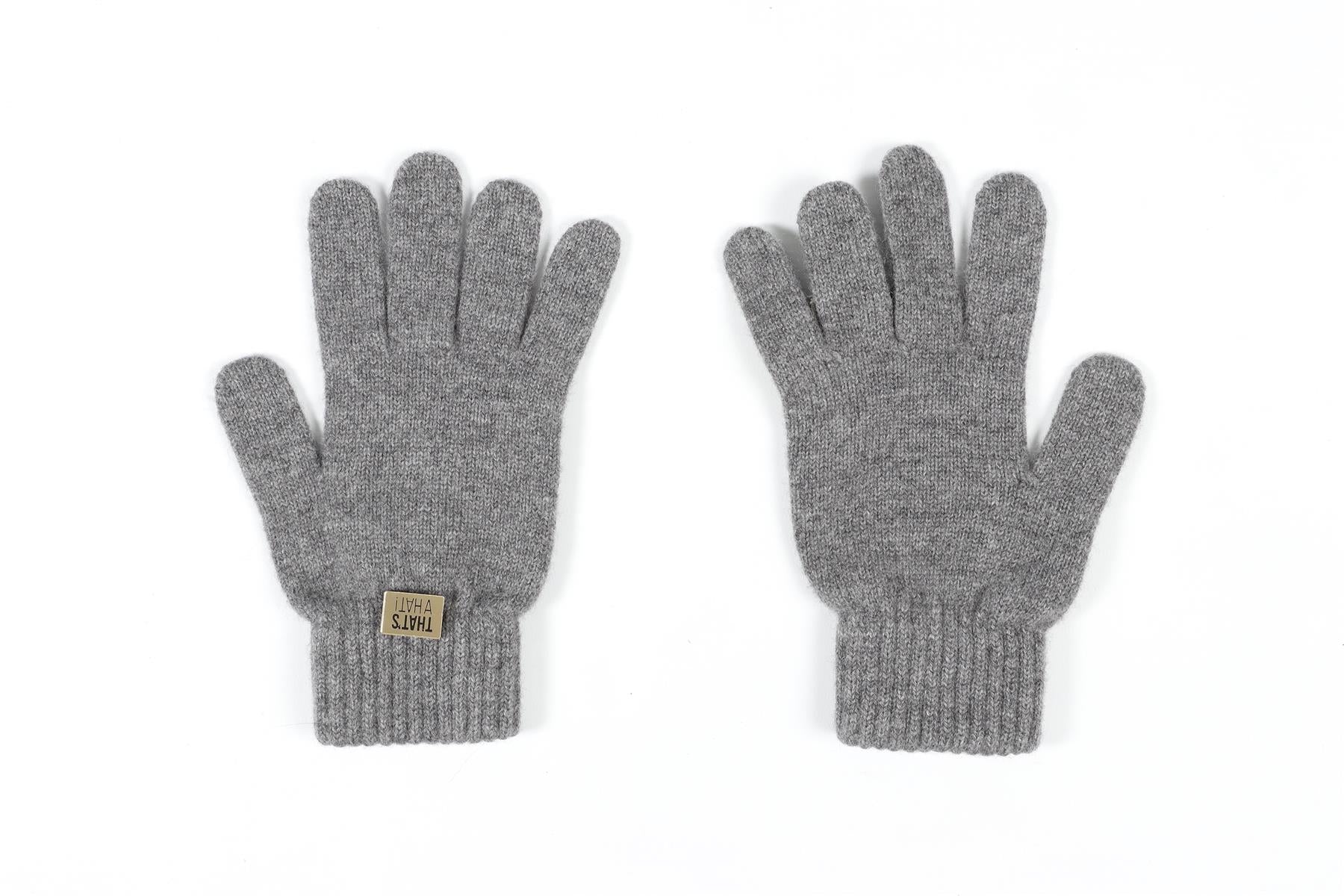 THAT'S A HAT GREY CASHMERE BLEND GLOVES XLARGE