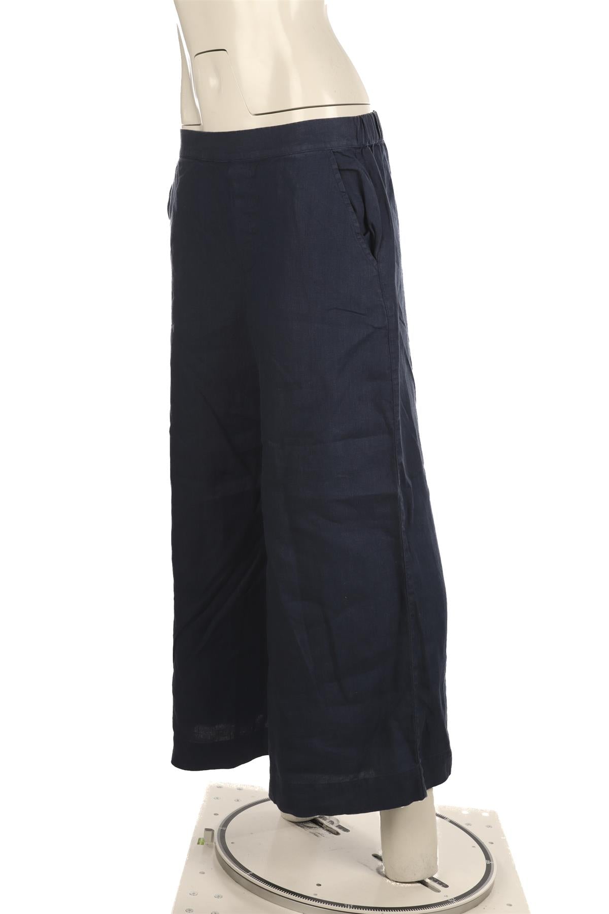 FRANK & EILEEN NAVY LINEN WIDE LEG PANTS SMALL