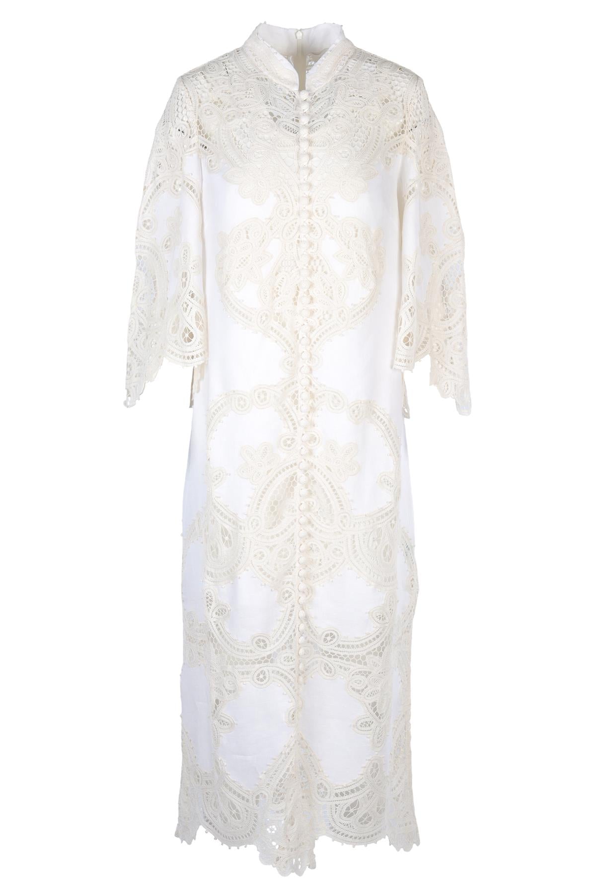ZIMMERMANN WHITE LINEN MAXI DRESS UK 14