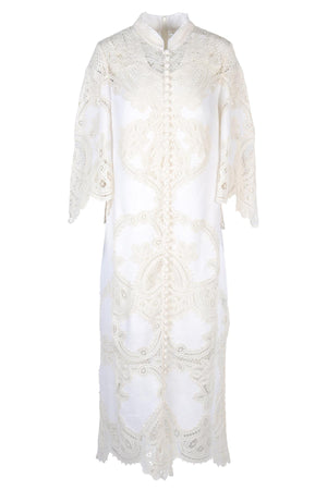 ZIMMERMANN WHITE LINEN MAXI DRESS UK 14
