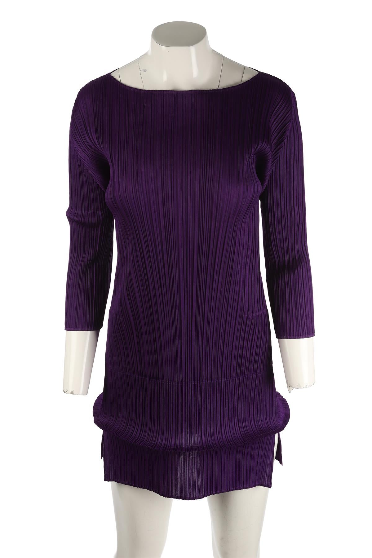 PLEATS PLEASE ISSEY MIYAKE PURPLE CREPE TOP JP 3 UK 8