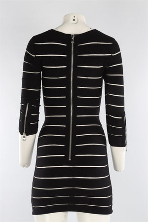 BALMAIN BLACK KNIT MINI DRESS FR 36 UK 8
