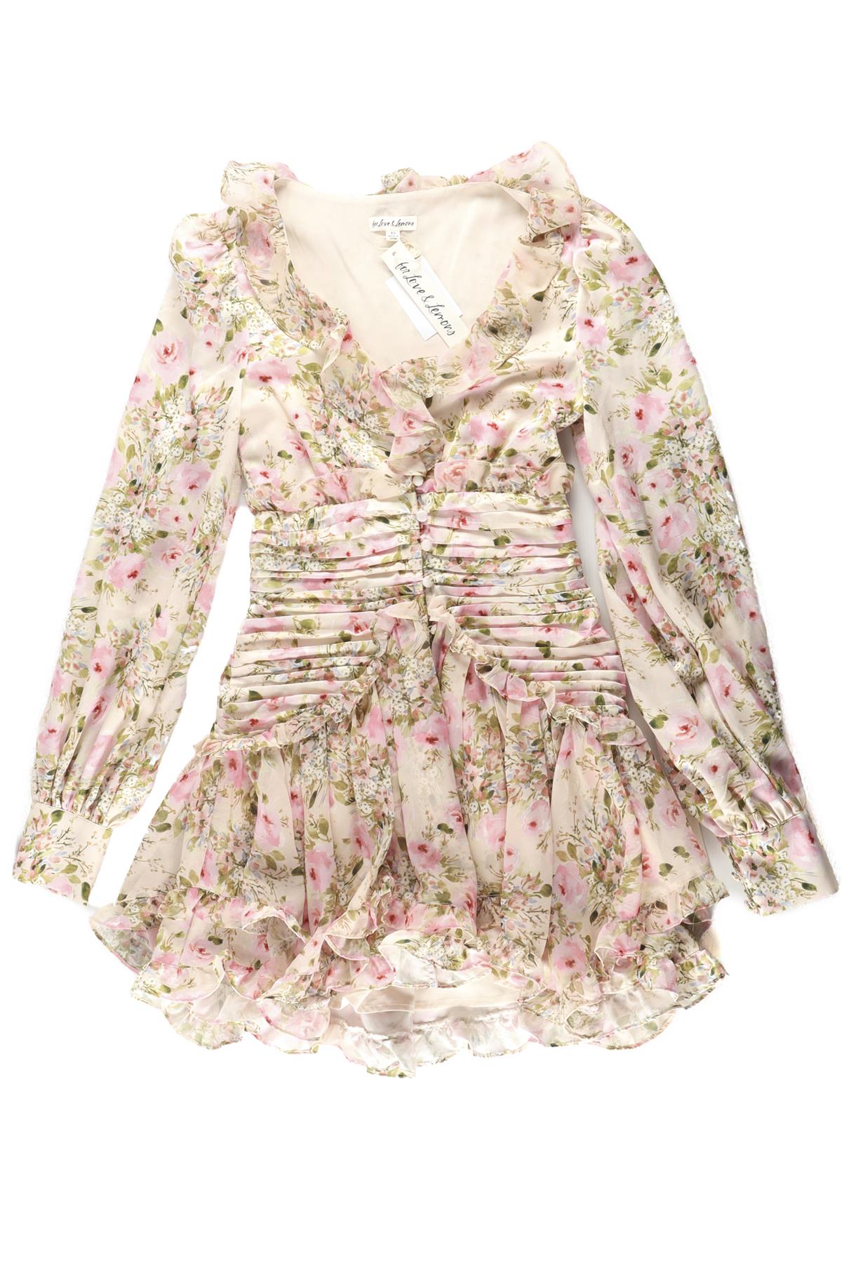 FOR LOVE & LEMONS MULTI SATIN MINI DRESS XSMALL