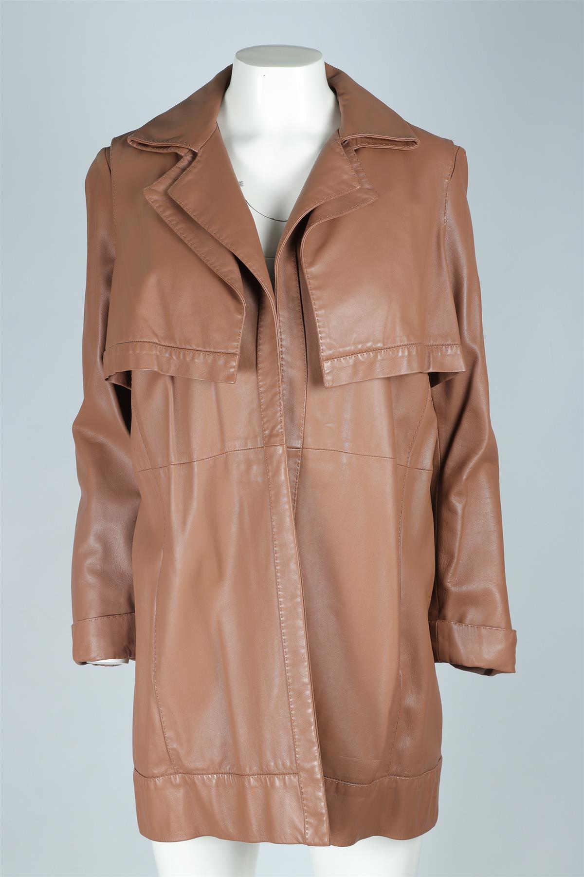 AMANDA WAKELEY NUDE LEATHER JACKET UK 14
