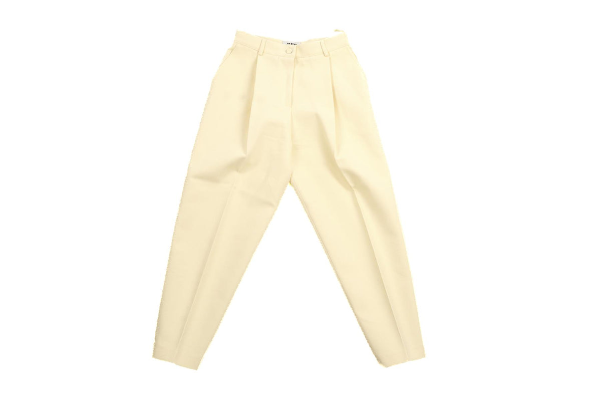 MAISON RABIH KAYROUZ CREAM COTTON STRAIGHT LEG PANTS IT 36 UK 4