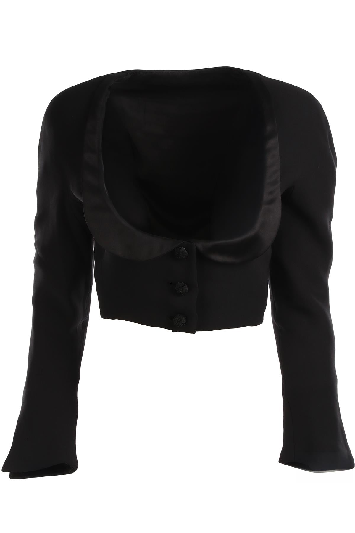 VALENTINO BLACK CREPE JACKET SMALL