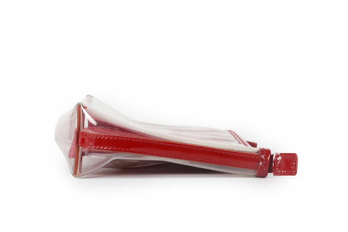 GUCCI RED GG CANVAS AND PVC 2 IN 1 COSMETIC POUCH