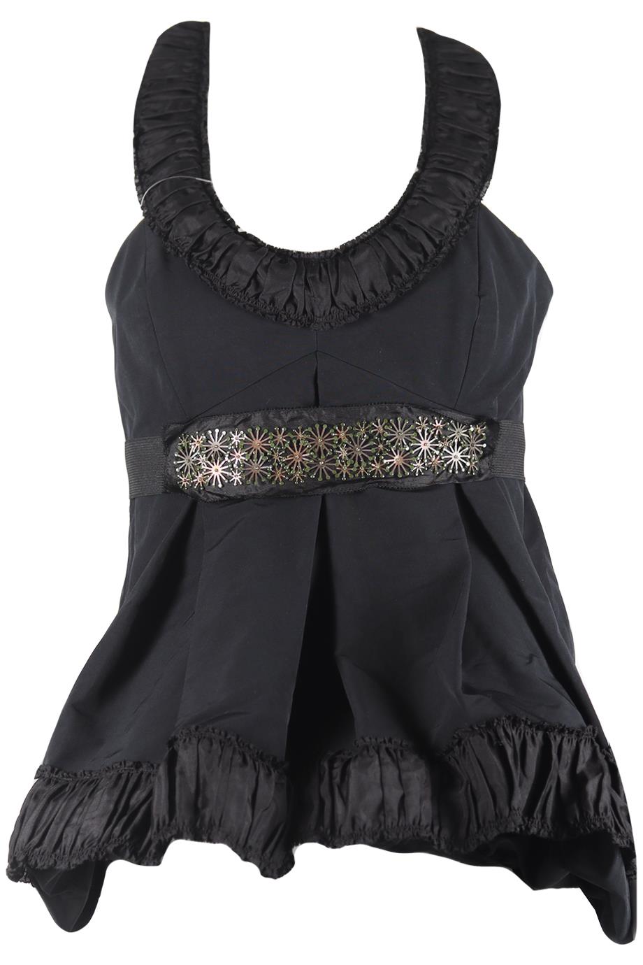 VERA WANG BELTED COTTON BLEND TOP UK 10