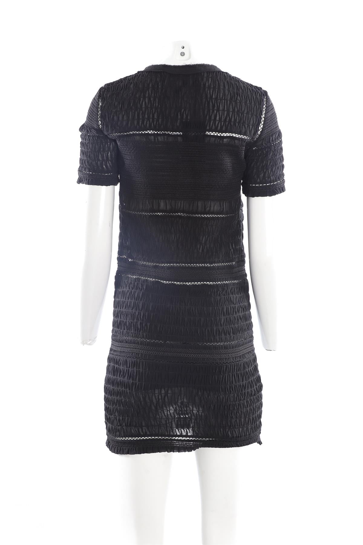 ISABEL MARANT BLACK SILK MINI DRESS FR 40 UK 12