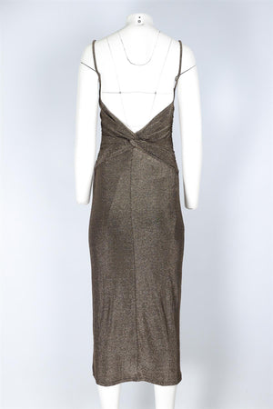 REFORMATION GOLD KNIT MAXI DRESS SMALL