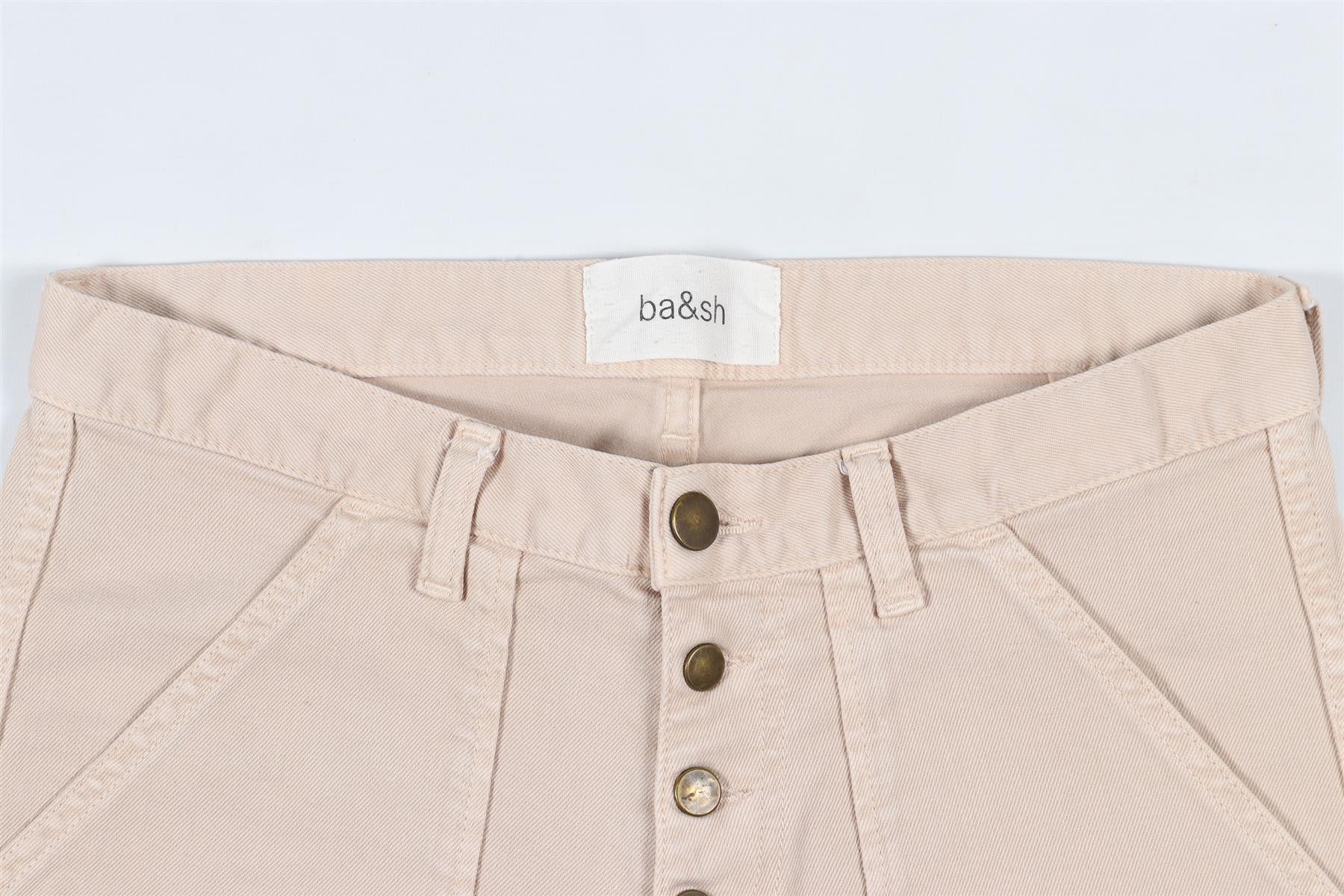 BA&SH BEIGE HIGH RISE SKINNY JEANS W25 UK 6-8