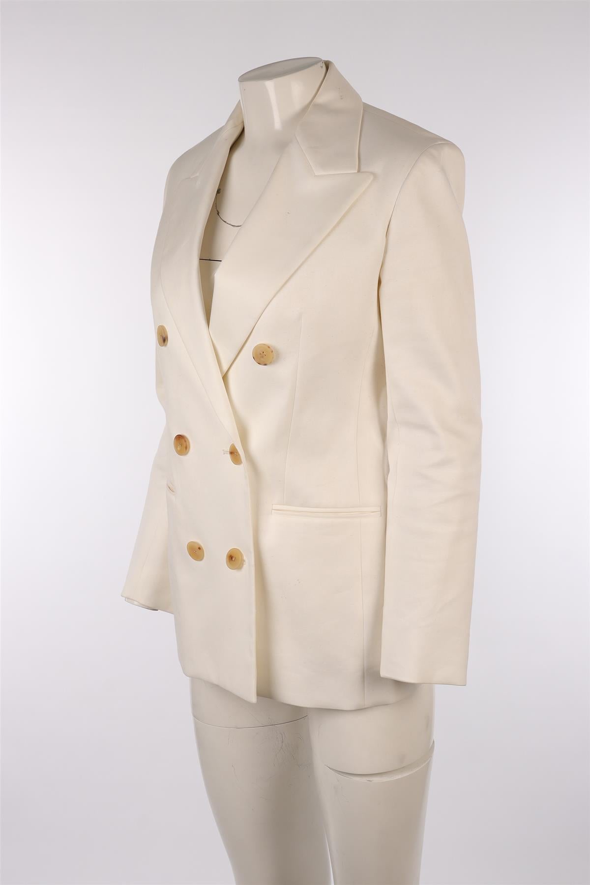 THE ROW IVORY COTTON BLAZER US 6 UK 10