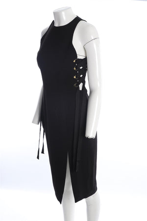 ZIMMERMANN BLACK CREPE MIDI DRESS UK 12