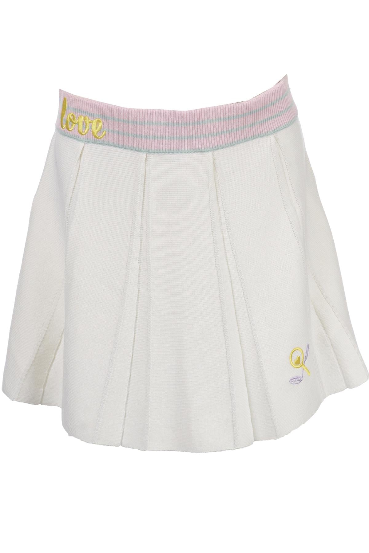 LOVESHACKFANCY WHITE COTTON MINI SKIRT MEDIUM