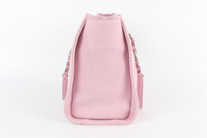 CHANEL PINK 2022 DEAUVILLE SMALL FABRIC TOTE BAG