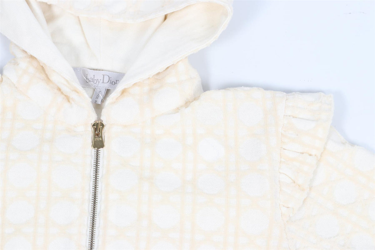 CHRISTIAN DIOR CREAM KIDS GIRLS COTTON HOODIE 24 MONTHS