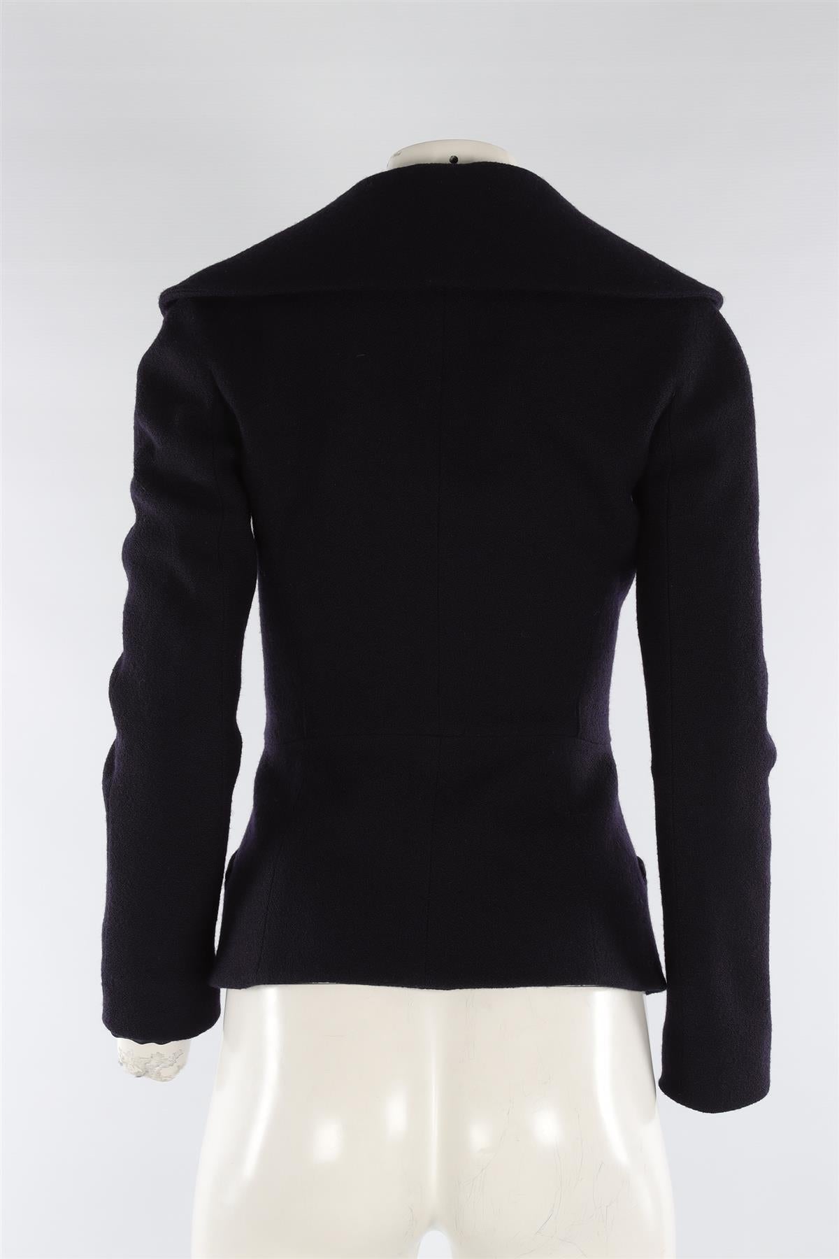 CHRISTIAN DIOR NAVY WOOL JACKET FR 36 UK 8