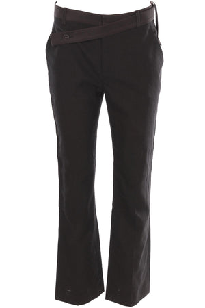 LOUIS VUITTON BLACK 2021 LINEN STRAIGHT LEG PANTS FR 38 UK 10