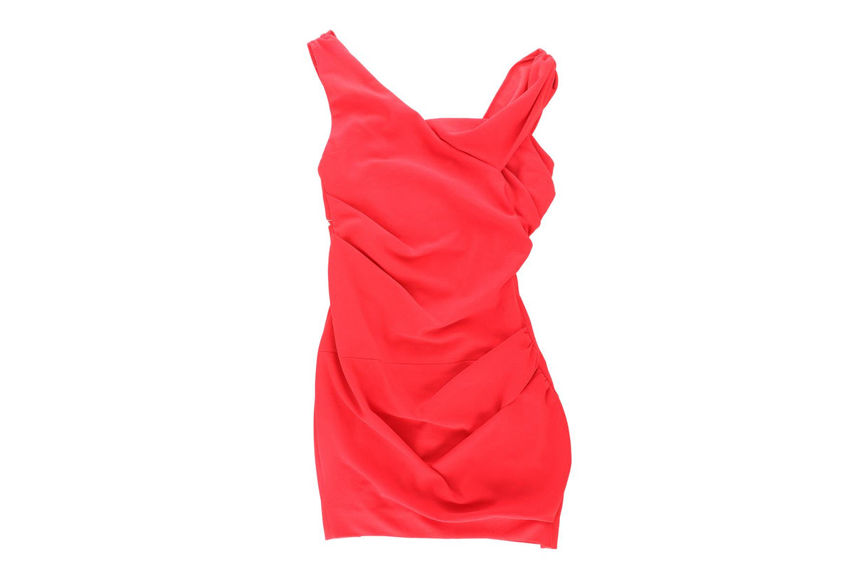 FOR LOVE & LEMONS RED CREPE MINI DRESS XSMALL