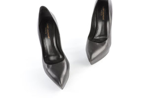 SAINT LAURENT BLACK LEATHER PLATFORM PUMPS