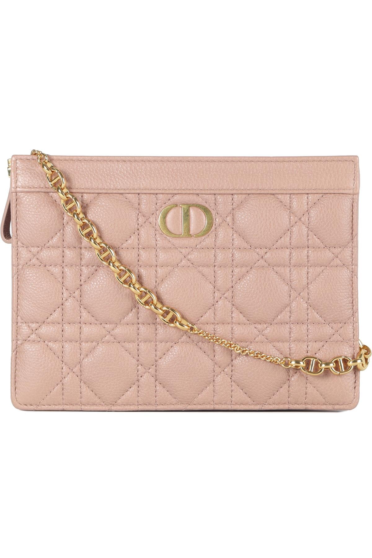 CHRISTIAN DIOR NUDE 2022 CARO CANNAGE LEATHER SHOULDER BAG