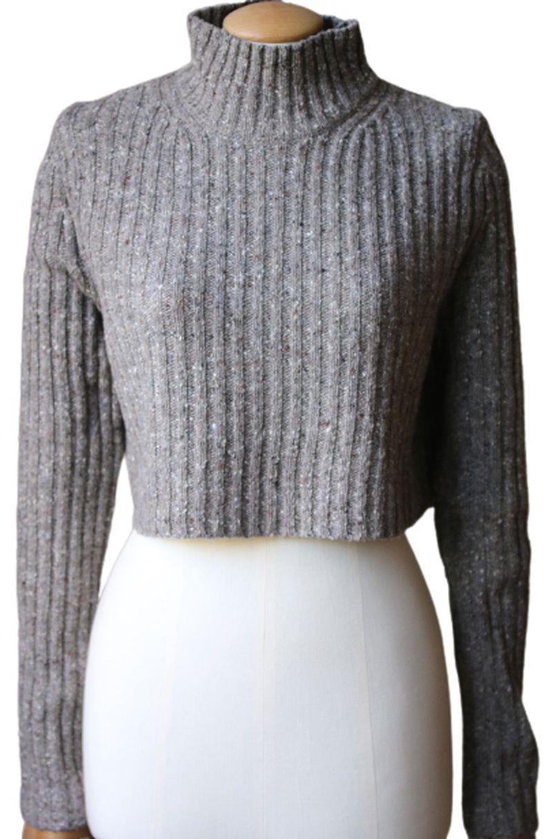 SOYER ANDIE RIBBED CROP SWEATER SMALL