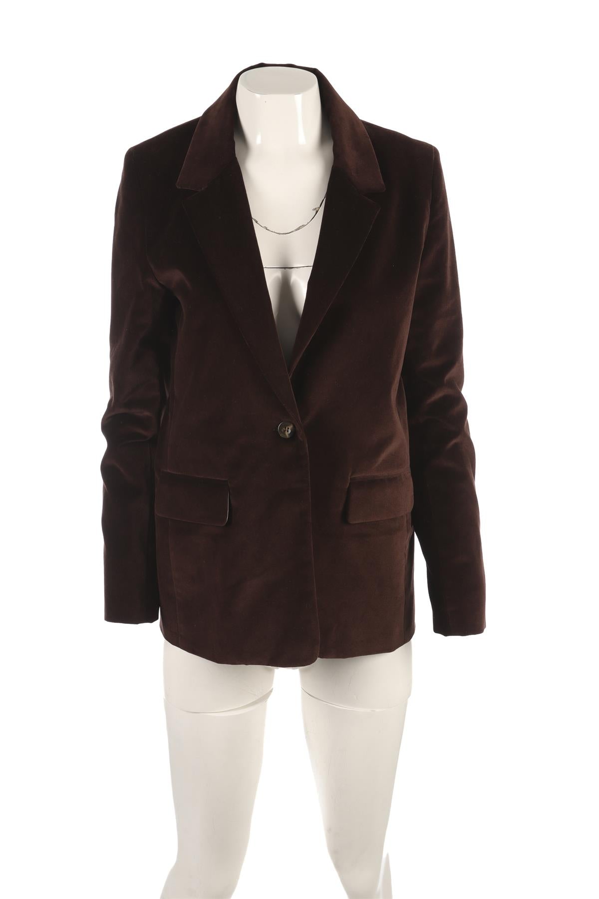 KIPPER BROWN VELVET BLAZER UK 8