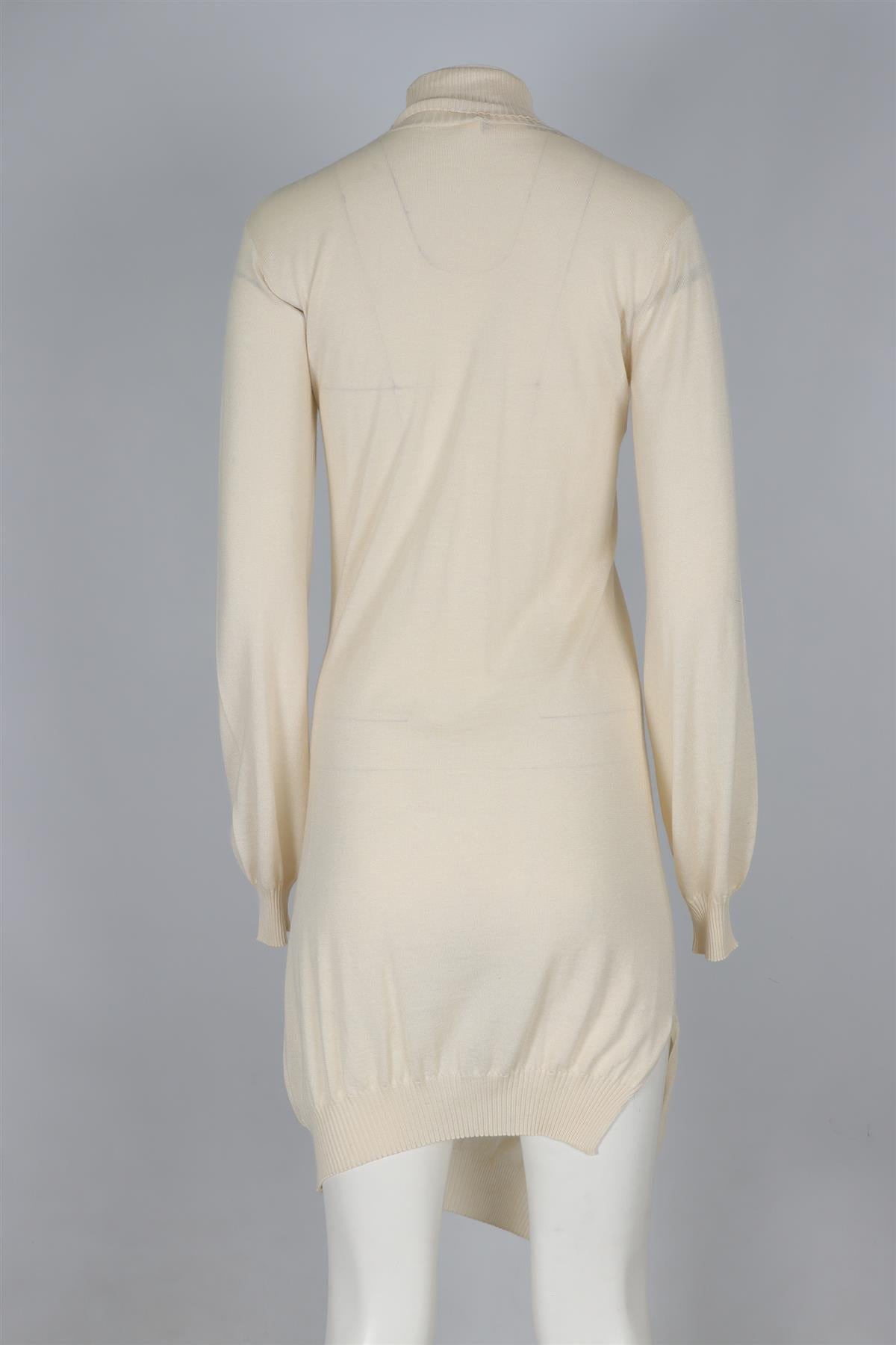 PETAR PETROV CREAM CASHMERE MIDI DRESS FR 36 UK 8