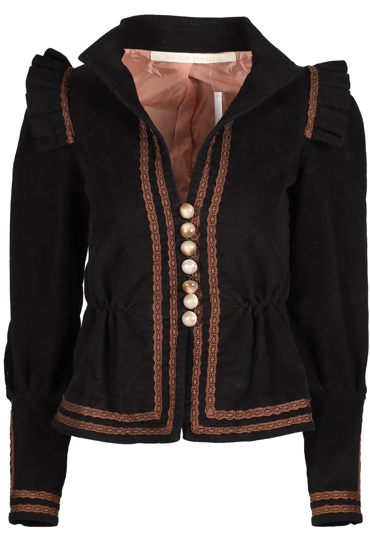 ANNA MASON BLACK FELT JACKET SMALL