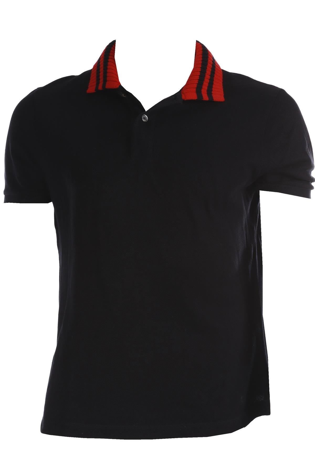 GUCCI NAVY MEN'S COTTON POLO SHIRT SMALL