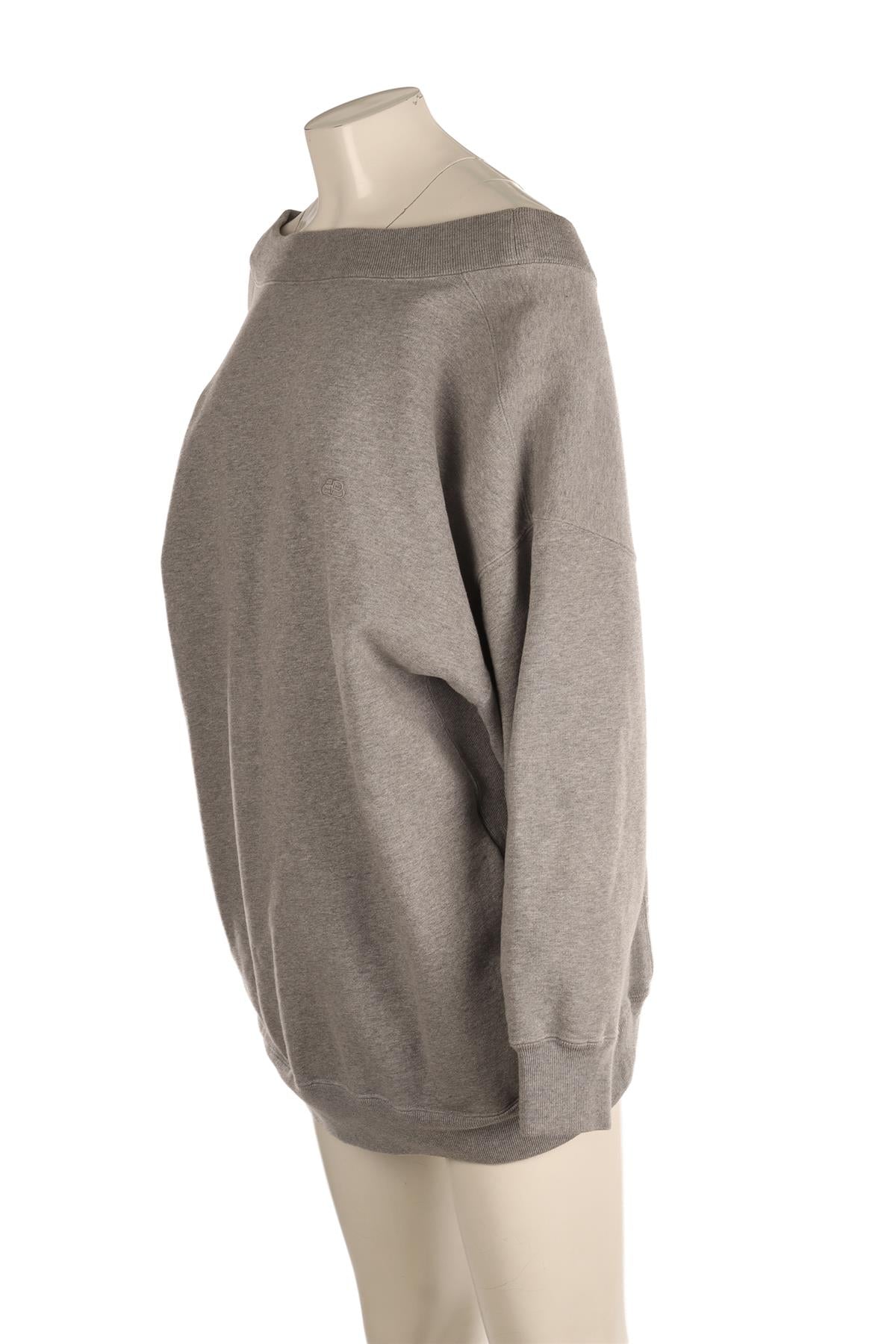 BALENCIAGA GREY COTTON SWEATER SMALL