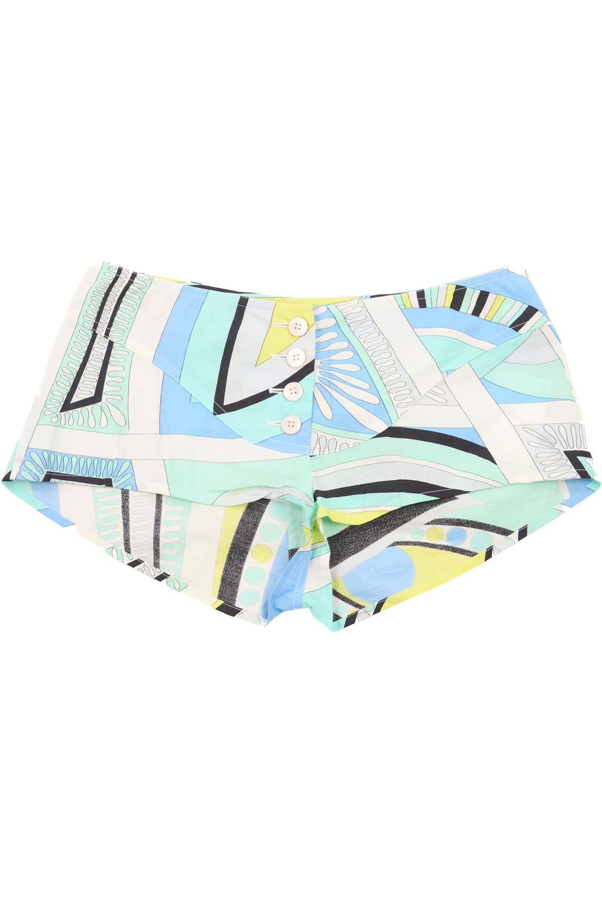 EMILIO PUCCI BLUE VINTAGE COTTON SHORTS IT 38 UK 6