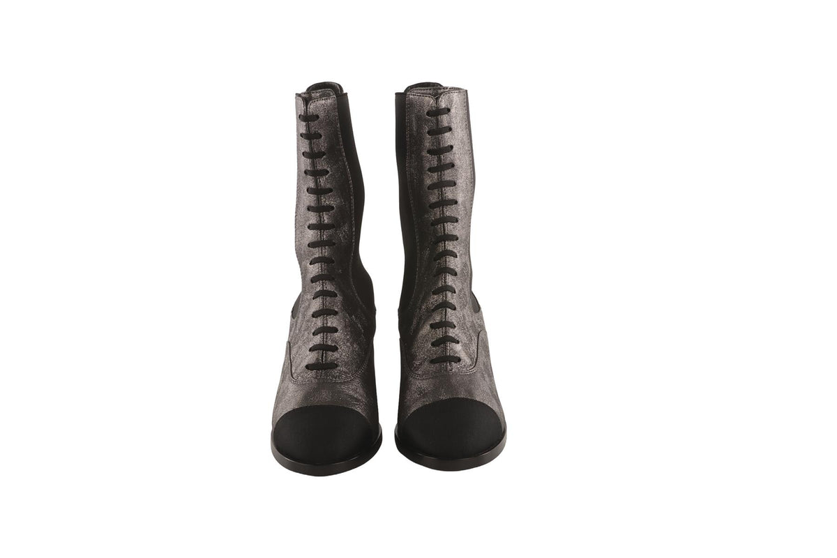 CHANEL METALLIC 2019 NUBUCK BOOTS EU 37.5