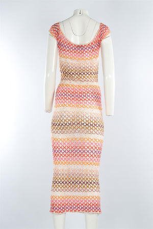 MISSONI MARE MULTI CROCHET MAXI DRESS IT 42 UK 10