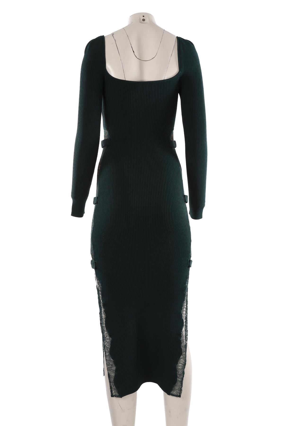 GREEN KNIT MAXI DRESS