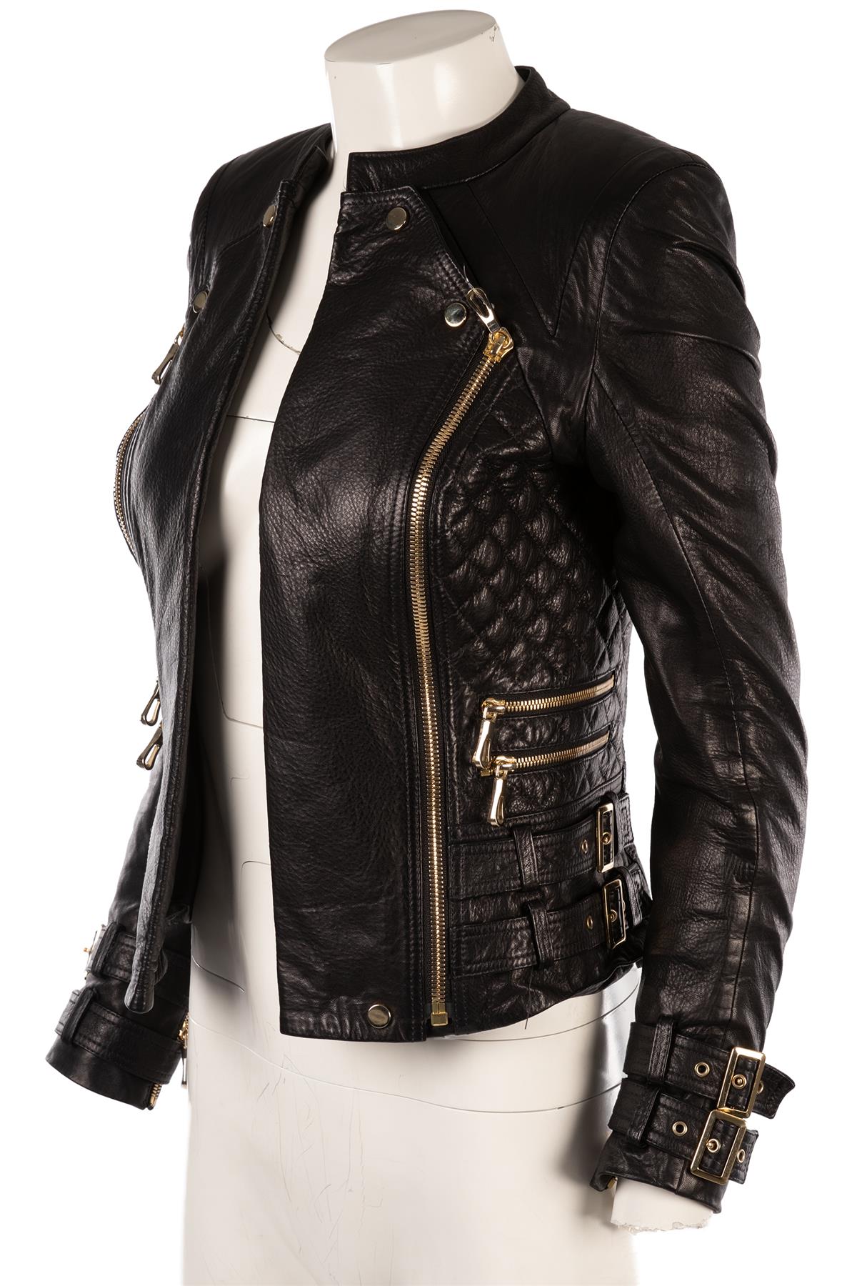 ETOILE LONDON BLACK LEATHER JACKET IT 38 UK 6