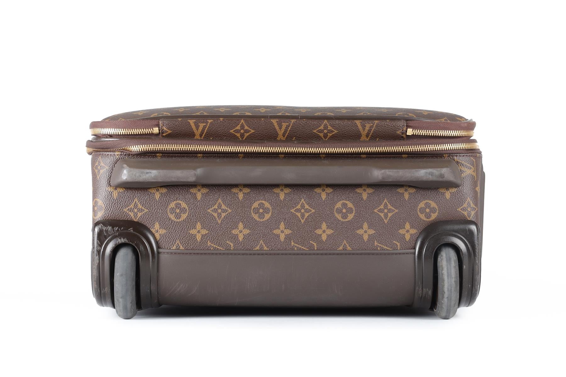 LOUIS VUITTON BROWN 2013 PEGASE LEGERE 55 MONOGRAM COATED CANVAS SUITCASE