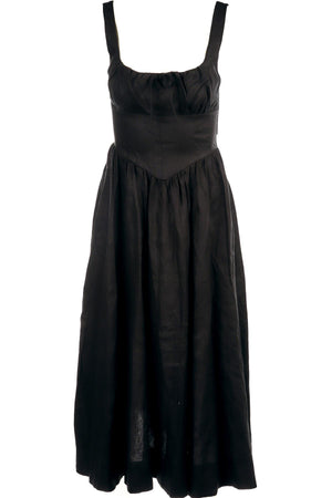 REFORMATION BLACK LINEN MAXI DRESS US 2 UK 6 | nikkibradford