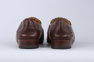 GUCCI BROWN MEN'S HORSEBIT TWEED LOAFERS EU 43.5 UK 9.5 US 10.5