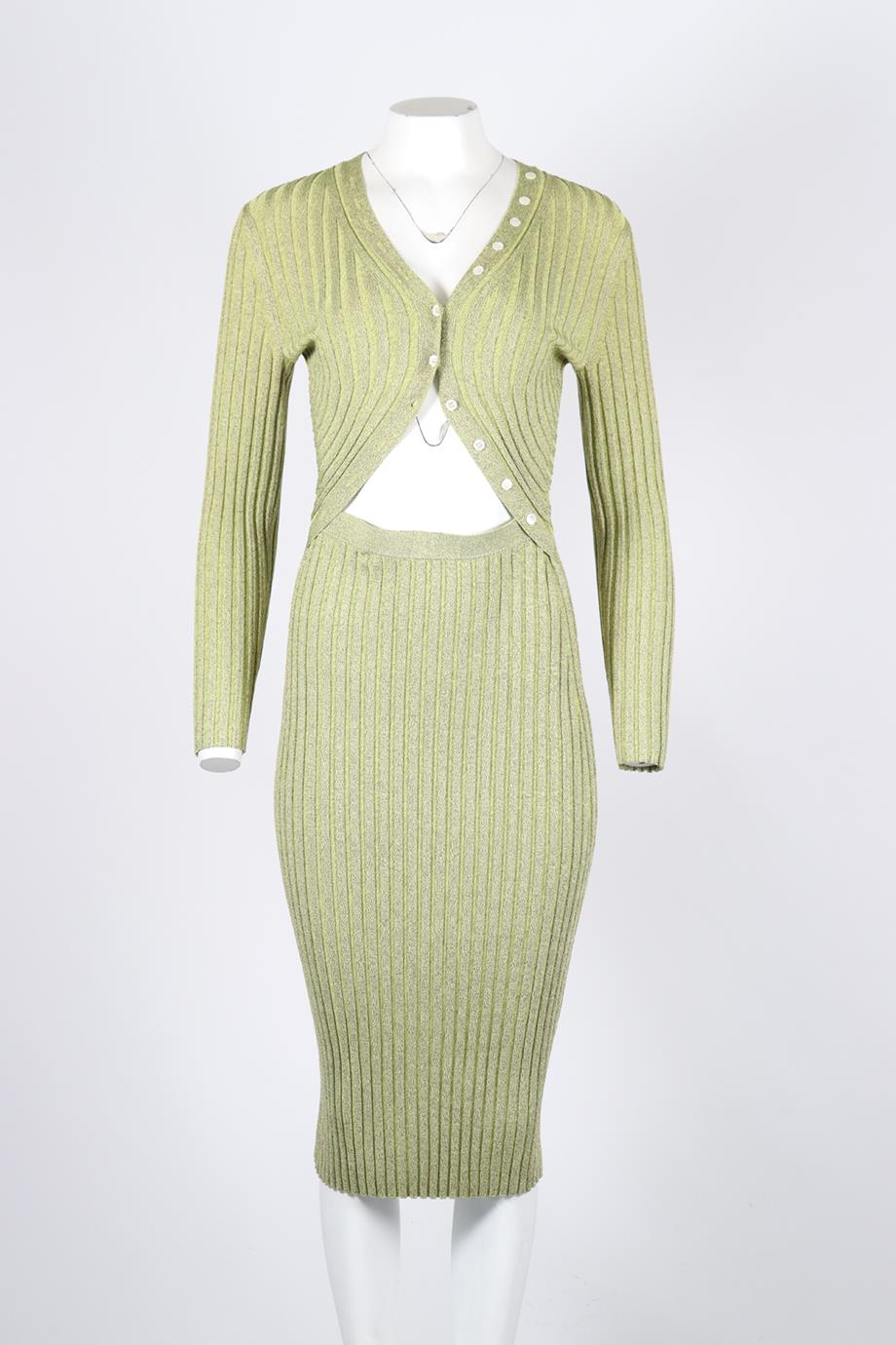 JONATHAN SIMKHAI CUTOUT RIBBED KNIT MIDI DRESS MEDIUM