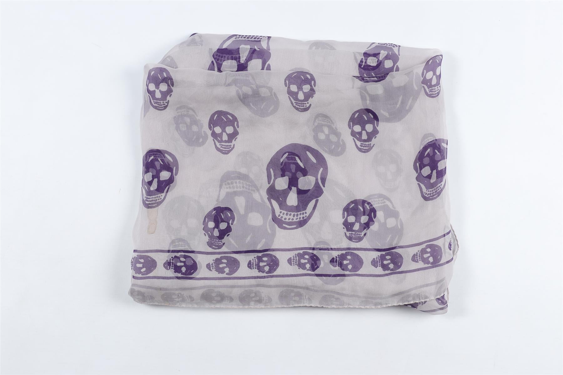 ALEXANDER MCQUEEN PURPLE SILK SCARF ONE SIZE