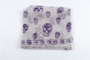 ALEXANDER MCQUEEN PURPLE SILK SCARF ONE SIZE