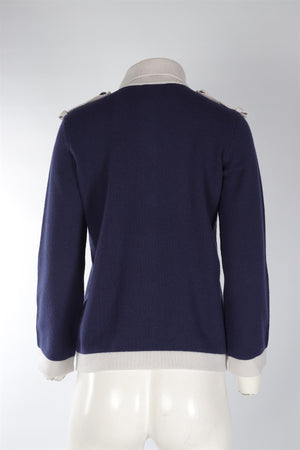 CHANEL BLUE 2016 CASHMERE CARDIGAN FR 38 UK 10