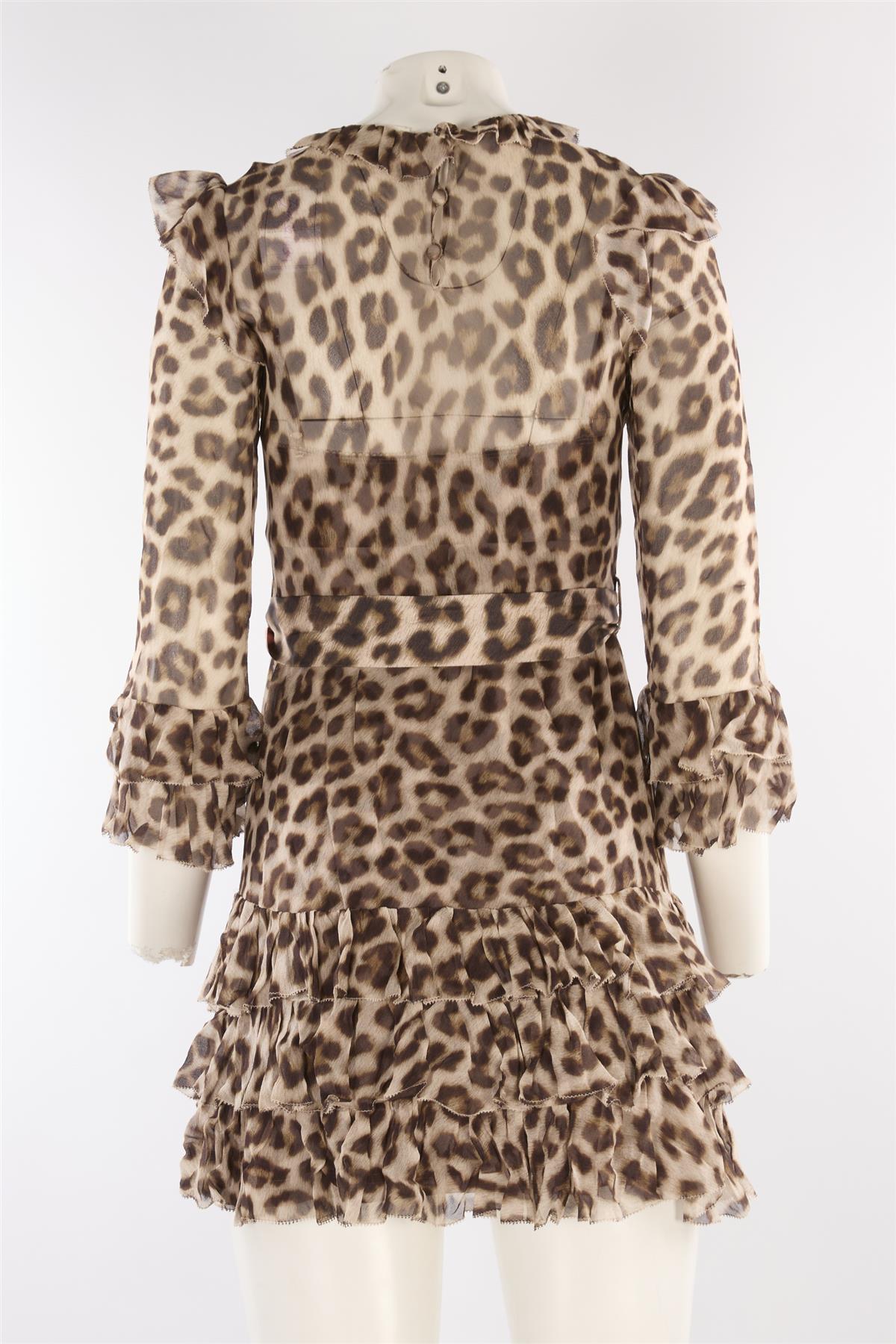ZIMMERMANN BROWN SILK MINI DRESS UK 8
