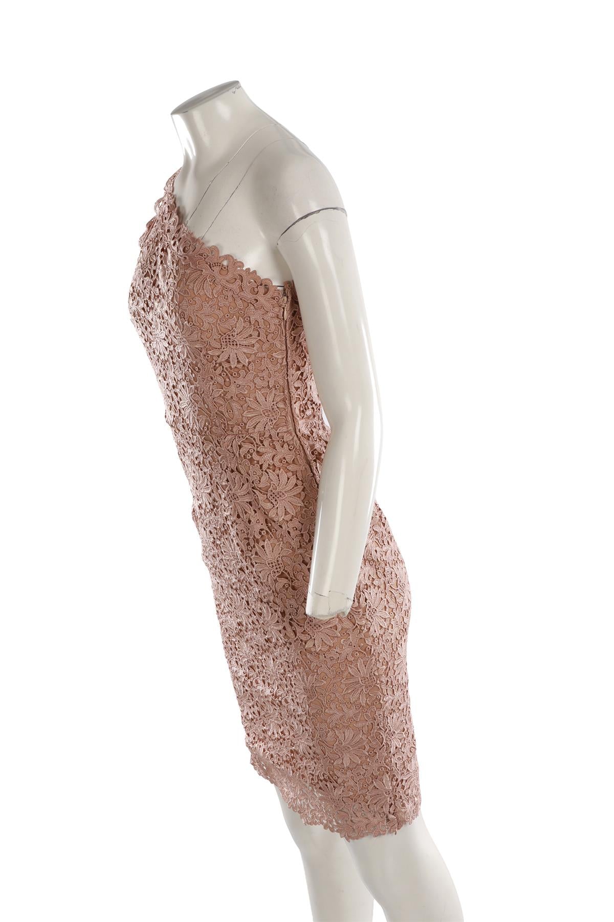 STELLA MCCARTNEY NUDE LACE MIDI DRESS IT 40 UK 8